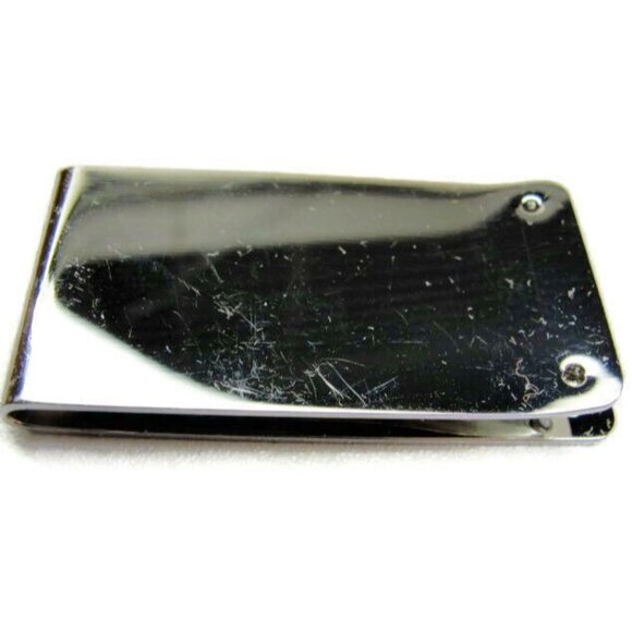 Money Clip Black & Silver Tone Wallet Credit Card Cash ID Holder Vintage - Picture 5 of 6